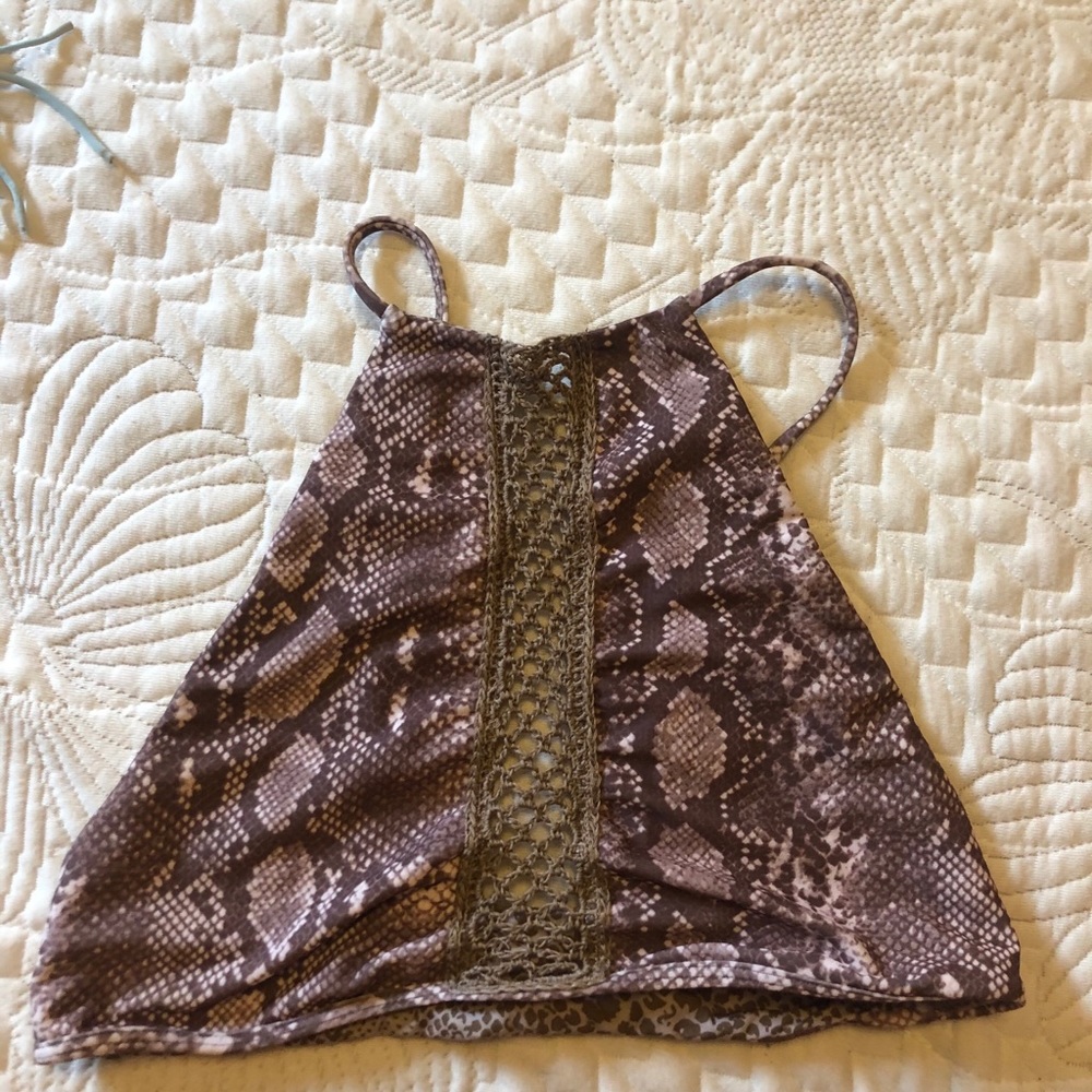 ACACIA snake print halter bikini top
